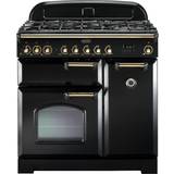 Rangemaster 90cm - Dual Fuel Ovens Gas Cookers Rangemaster CDL90DFFBL/B Classic Deluxe 90cm Dual Fuel Black