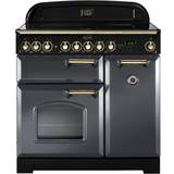 90cm - Dual Fuel Ovens Ceramic Cookers Rangemaster CDL90ECSL/B Black, Grey