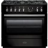 High Light Zone Gas Cookers Rangemaster PROP90FXDFFGB/C Professional Plus FX 90cm dual fuel Gloss Black
