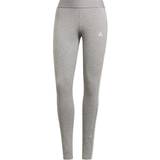 Adidas Cotton Tights adidas Women's Loungewear Essentials 3-Stripes Leggings - Medium Grey Heather/White