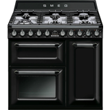 Smeg Black - Dual Fuel Ovens Gas Cookers Smeg TR93BL Black