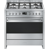Smeg 90cm Gas Cookers Smeg A1-9 Stainless Steel, Black