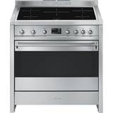 90cm Induction Cookers Smeg A1PYID-9 Stainless Steel, Black