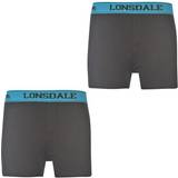 Lycra Underwear Lonsdale Boxers Junior 2-pack - Black/Brt Blue (42906248)