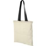 Beige Fabric Tote Bags Bullet Nevada Cotton Tote - Natural/Solid Black