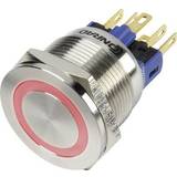 Conrad TRU COMPONENTS GQ22S-11E/R/12V Tamper-proof pushbutton 250 V AC 3 A 1 x Off/(On) IP65 momentary 1 pc(s)