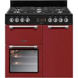 Leisure Dual Fuel Ovens Gas Cookers Leisure Cookmaster CK90F232R 90cm Dual Fuel Red, Black