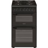 50cm double oven gas cooker Hotpoint HD5G00KCB Black