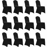 Black Loose Chair Covers vidaXL Stretch 12-pack Loose Chair Cover Black
