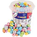PlayBox Beads PlayBox Träpärlor i hink (Pastell)