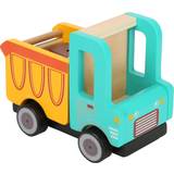 Small Foot Toy Vehicles Small Foot 12009 Wooden Dump Truck FSC 100 % Certified Loadable Safety Tilting Device with 3 Building Blocks Toy Multi-Coloured