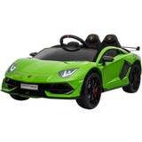 Remote Control Electric Vehicles Homcom Lamborghini SVJ Ride On Electric Car 12V, Green