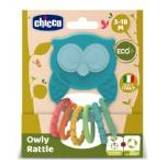Chicco 10494000000 Owly Rattle Eco Colourful