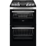55cm - Gas Ovens Cookers Zanussi ZCG43250XA Black, Stainless Steel