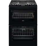 60cm - Two Ovens Cookers Zanussi ZCK66350BA Black