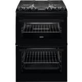 60cm - Two Ovens Gas Cookers Zanussi ZCG63260BE White, Black