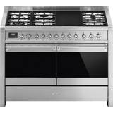 Smeg Gas Cookers Smeg A4-81 Stainless Steel, Black