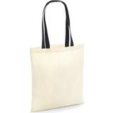 Beige Fabric Tote Bags Westford Mill Bag For Life Contrast Handles - Natural/Black