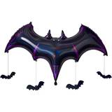 Ginger Ray Giant Bat Shaped Black Foil Halloween Balloon Decoration Tassels, Spooky
