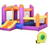 Fabric Inflatable Toys OutSunny Bouncy Castle with Slide Pool House Inflatable with Blower