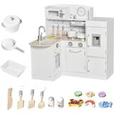 Soft Dolls Role Playing Toys Homcom Kids Play Kitchen Cooking Set