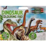 Plastic Colouring Books Dinosaurs Colouring Pad with 40 Reusubale Stickers