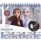 Plastic Colouring Books Frozen Scratch Book: Scratch Book & Colouring Book with Stencils and Glitter Stickers with Anna & Elsa Activity Book for Home and Travel