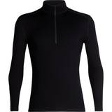 Merino Wool T-shirts Icebreaker Men's Merino 260 Tech Long Sleeve Half Zip Thermal Top - Black