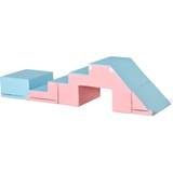 Activity Toys Homcom Jouet Kids 2 Piece Soft Foam Puzzle Play Blocks Set Pink/Blue