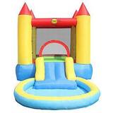 Outdoor Toys Happy Hop Bouncy Castle With Pool &Amp; Slide
