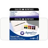 Daler Rowney Acrylic Paints Daler Rowney Aquafine Watercolour 12 Half Pans Travel Set, Assorted, 1 Count (Pack of 1)