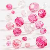 Creativ Company Faceted Bead Mix, size 4-12 mm, hole size 1-2,5 mm, pink, 45 g/ 1 pack