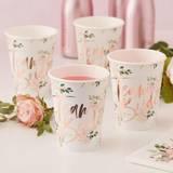Ginger Ray Hen Party Team Bride Paper Cups 8 Pack, Floral Rose and Gold