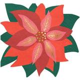 PartyDeco sp. z o.o. sp. k. 20 Red Poinsettia Napkins, Traditional Christmas Flower Napkins, Festive Paper Napkins, Star of Bethlehem, Christmas Tableware