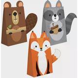 Creative Converting PC344417 Wild One Woodland Animals Shaped Paper Treats Bags-8 Pcs, Multicolor
