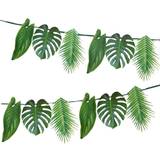 Talking Tables Green Tropical Palm Leaves Garland Bunting- 2.6M Reusable Hawaiian Theme Party Decorations for Birthday, Summer, Luau, Jungle, Paper, Length, 8.5ft