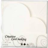 Creotime Heart-Shaped Cards card size 12,5x12,5 cm, envelope size 13,5x13,5 cm, off-white, 10 set/ 1 pack