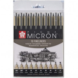 Sakura Micron Fineliners Black 10-Pack