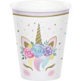 Vegaoo Creative Party PC343968 Floral Unicorn Baby Paper Cups-8 Pcs