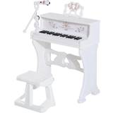 Plastic Toy Pianos Homcom Kids Piano 390-007WT White