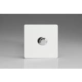 Wall Switches Varilight V-Pro 1 Gang 2 Way 400W Push on/off LED Dimmer Light Switch Screwless Premium White JDQP401S
