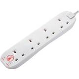 White Power Strips & Extension Cords Masterplug SRG4210N 4-way 2m