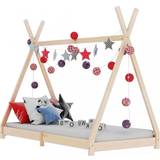 Beige Childbeds Kid's Room vidaXL Kids Bed Frame Solid Pine Wood 27.6x55.1"
