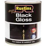 Metal Paint Rustins Quick Dry Black Gloss Wood Paint Black 0.25L