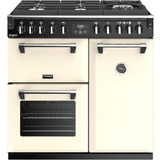 Electric Ovens Gas Cookers Stoves Richmond Deluxe 90cm Dual Fuel Range Cooker with Glass Hotplate Beige