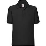 Black Polo Shirts Children's Clothing Fruit of the Loom Kid's 65/35 Pique Polo Shirt - Black