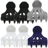 Sibel roller clips pack black/white/blue/grey, 1 pack of 6 pieces