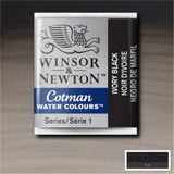 Water Colours Winsor & Newton Cotman Watercolour Paint Half Pan – Ivory Black 331