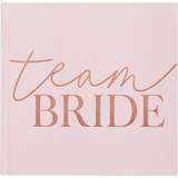 Ginger Ray Hen Party Blush Velvet Team Bride Guest Book Wedding Paper, 180g Card