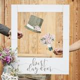 Photo Props, Party Hats & Sashes Ginger Ray Best Day Ever Giant Wedding Polaroid Photo Frame or Backdrop-Rustic, Grey